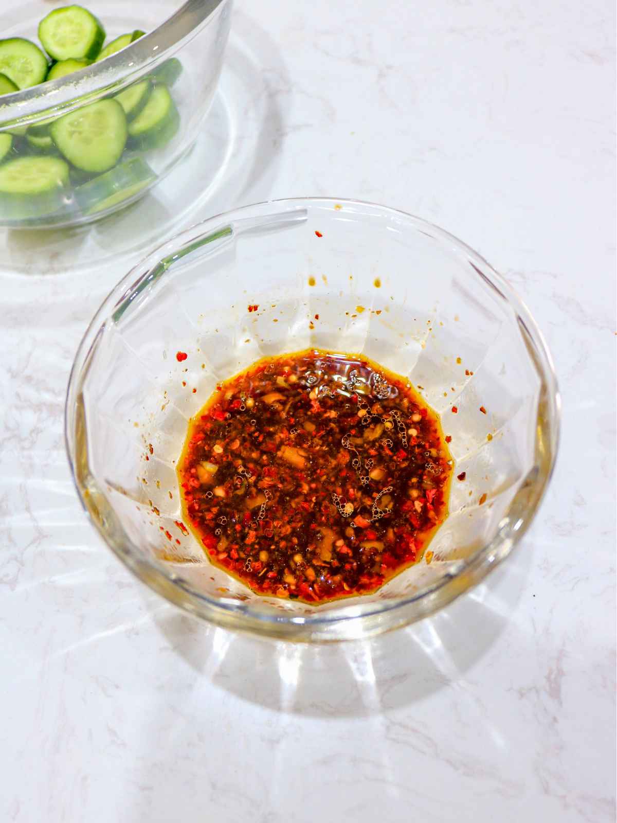 Making the Salad dressing.