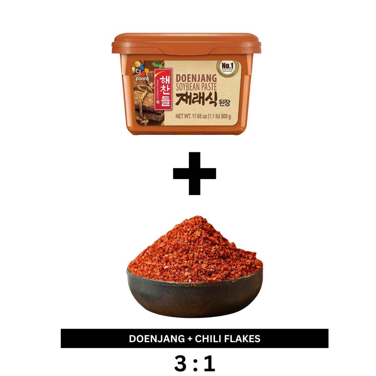 Doenjang paste and Red Chili Flakes