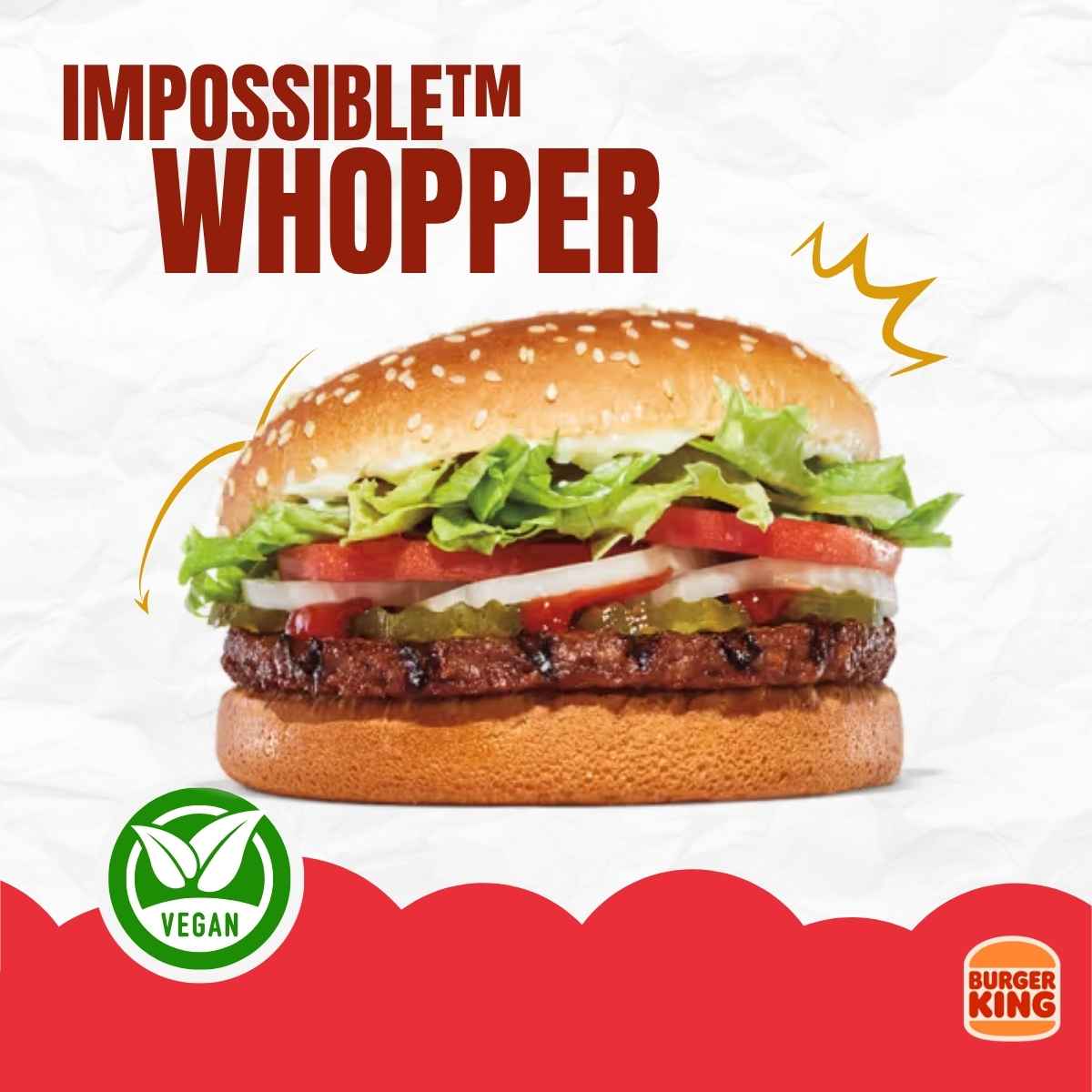 Vegan Impossible Whopper burger.