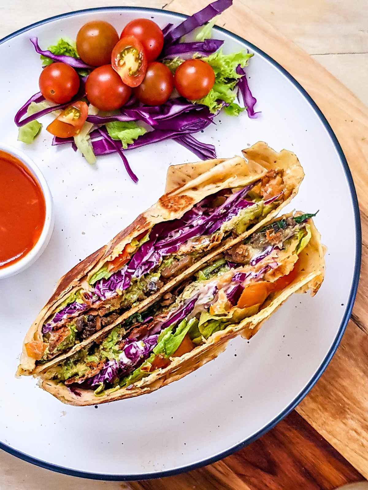 Top view of crunch wrap supreme.