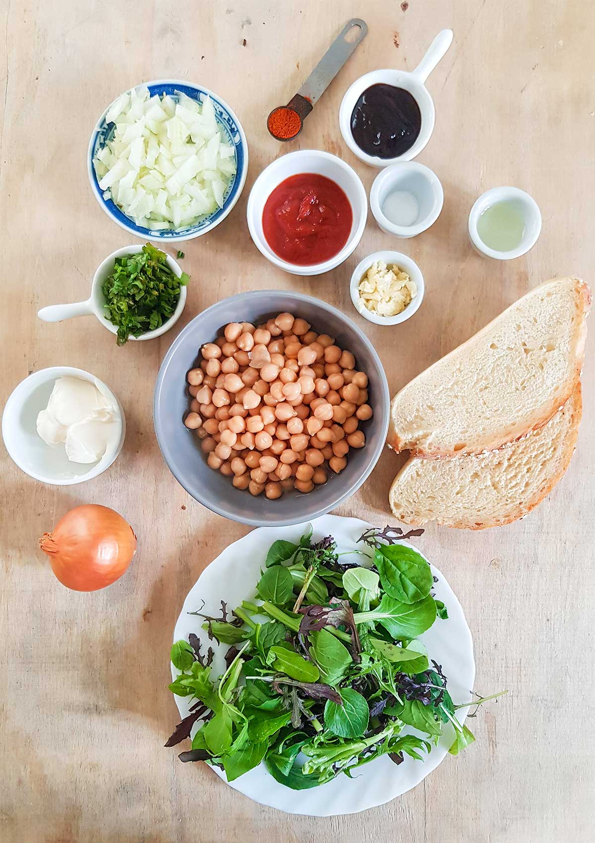 Buffalo chickpea sandwich Ingredients