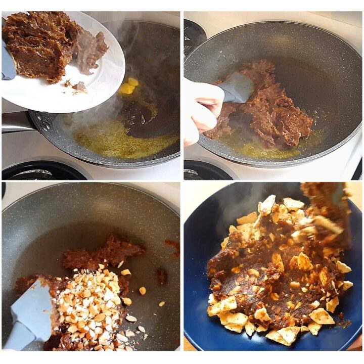 cooking and combining date and nuts