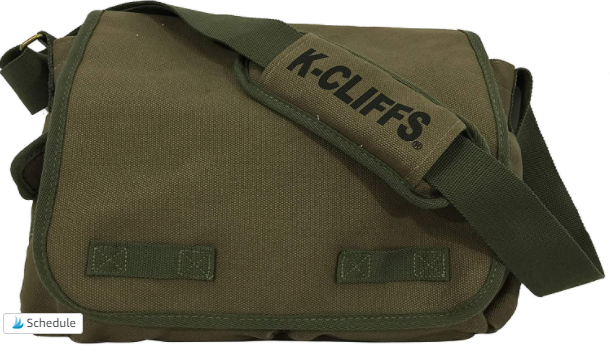 green color canvas bag