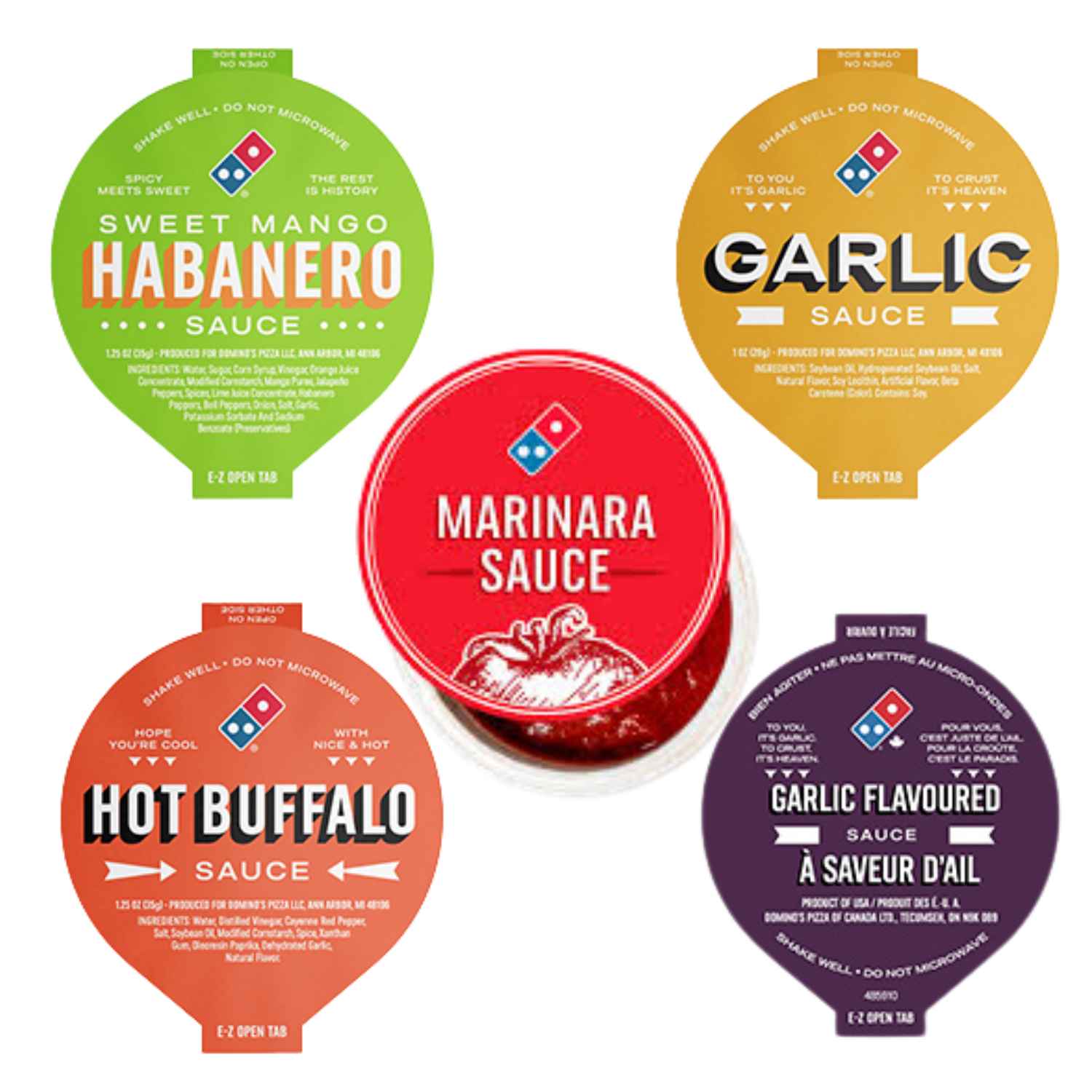 Domino's vegan dipping sauces.