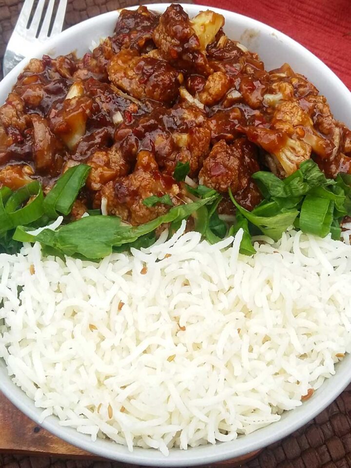 vegan sweet and sour cauliflower